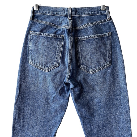 AGOLDE Riley Crop Raw Hem High Rise Button Fly Straight Jeans 25 - Picture 5 of 7